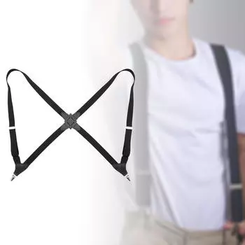 Регулируемые эластичные подтяжки с зажимами для мужчин и женщин, X-образные ленты, выпускные, темно-синий