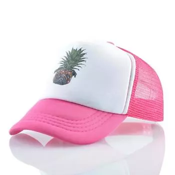 Регулируемые детские сетчатые бейсболки, детские бейсболки с принтом ананаса, летние сетчатые кепки для мальчиков, девочки 51-54CM чёрный