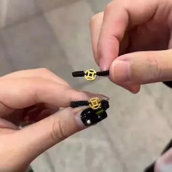 Регулируемые кольца для пар Douyin Influencer Copper Coin - простой подарочный аксессуар Copper coin ring