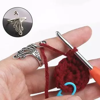 Регулируемые кольца для вязания крючком, держатель для пряжи, крючок для плетения «Павлин», плетеный открытый напёрсток для поделок, аксессуары для женщин и мам