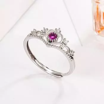 Регулируемые кольца из стерлингового серебра 925 пробы с короной и цветком для женщин, роскошные качественные ювелирные изделия, женские аксессуары, предложения с Resizable серебряный
