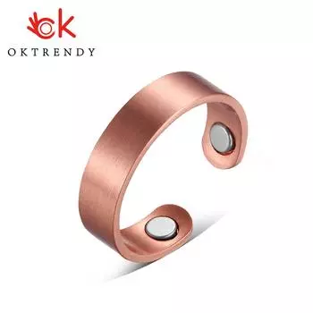 Регулируемые кольца-манжеты для женщин и мужчин, энергия здоровья, магнитная терапия, медное кольцо, широкое обручальное кольцо, кольцо на палец, минималистичные украшения