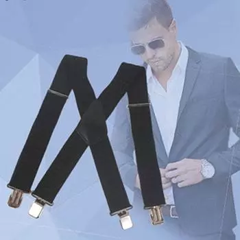 Регулируемые мужские подтяжки, эластичный ремень для брюк, черный