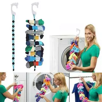 Регулируемые носки, сухая вешалка, веревка для белья, сушка носков, подвесная веревка, органайзер для хранения носков белый