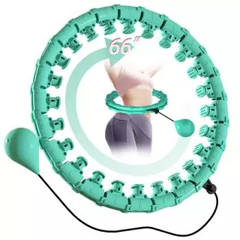 Регулируемые обручи для фитнеса Infinity Fitness Hula Circle, круг для упражнений для похудения, съемное и простое в использовании оборудование для домашнего тренажерного зала 20Sect Cyan 33Waist