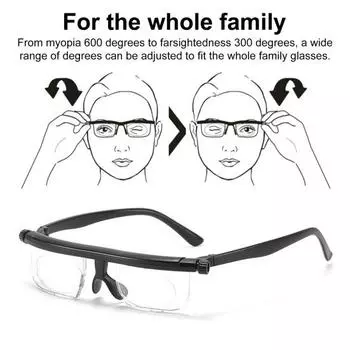 Регулируемые очки для чтения Vi с защитным футляром Vi-Shift, полуполями, противотуманные, легкие