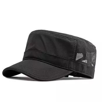 Регулируемые плоские шапки, мужские летние спортивные хлопковые бейсболки Snapback, женские военные шапки, сетчатая шапка для папы, быстросохнущая кепка 55-60cm темно-синий