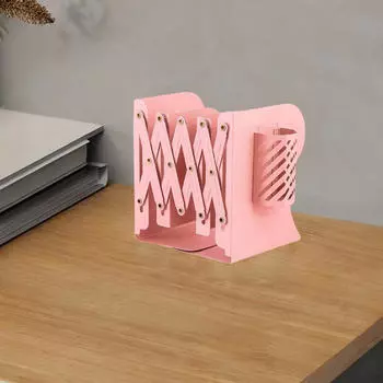 Регулируемые подставки для книг для организации стола с держателем для ручек и экономящим место дизайном для тяжелых книг розовый