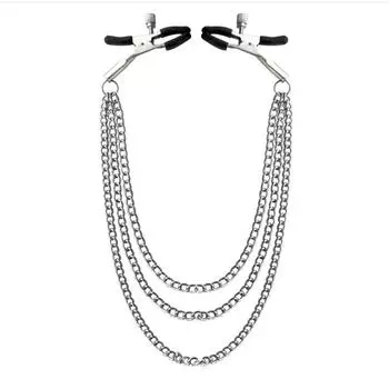 Регулируемые прижимные зажимы, зажимы, ювелирные изделия, не пирсинговые кольца для сосков с металлической цепочкой