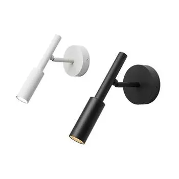 Регулируемые светодиодные настенные светильники, черно-белая прикроватная лампа, скандинавский креативный светильник для чтения, бесконечный настенный светильник для спальни, лампа для чтения на кровать 5W 3000K чёрный