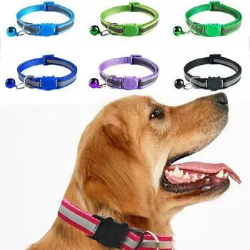 Регулируемые товары для домашних животных Милый нейлоновый цветной ошейник для кошек Ошейники для домашних животных Ожерелье для кошек Аксессуары для кошек синий
