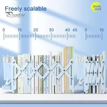 Регулируемые выдвижные подставки для книг с 3 разделителями Металлические подставки для книг Тяжелая книга Расширяемый съемный держатель для ручек Книжная полка белый