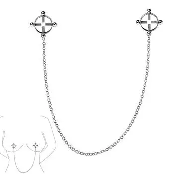 Регулируемые зажимы для сосков из нержавеющей стали с цепочкой, женские зажимы для сосков, удерживающий бандаж для груди, раб, женская секс-игрушка