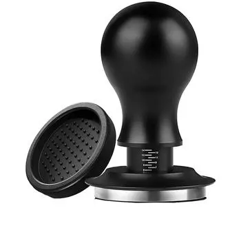 Регулируемый 51/58 мм Темпер для кофе Пресс для порошка с постоянным стальным наполнителем Пружинный Кофе Градуированный Цельный Нержавеющий 51MM