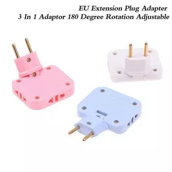 Регулируемый электрический адаптер 3 в 1 ЕС с вращением на 180 градусов белый