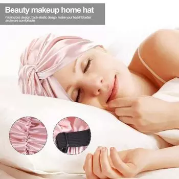 Регулируемый атласный чепчик из искусственного шелка с узлом спереди и регулируемой пряжкой, большая длинная вьющаяся накидка для волос, эластичный шнурок, красивая шапка легкие хаки