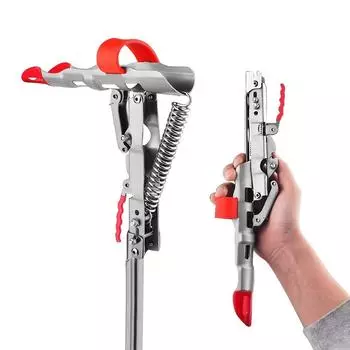 Регулируемый автоматический держатель для удочек из нержавеющей стали, подпружиненный, легко вставляется в землю, складная стойка для удочек с красной ручкой для надежной поддержки 1 pc