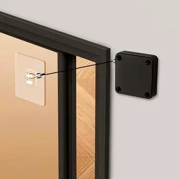 Регулируемый автоматический доводчик двери с датчиком - без сверления, удобный, эффективный чёрный