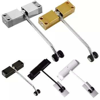 Регулируемый автоматический дверной доводчик AU, дверной буфер из нержавеющей стали, без перфорации, Sil Black Square