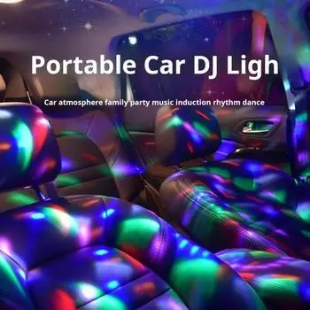 Регулируемый автомобильный диско-шар, супер яркий, USB-перезаряжаемый, мини-размер, портативный, активируемый звуком, многоцветный автомобильный диско-светильник чёрный
