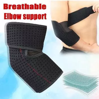 Регулируемый бандаж на локоть, 1 шт., дышащая компрессионная нарукавная повязка на руку для облегчения боли в суставах, тендинита, игрока в гольф чёрный