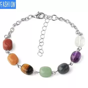 Регулируемый браслет из натуральных хрустальных бусин