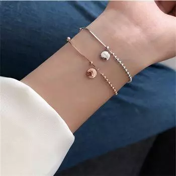 Регулируемый браслет из стерлингового серебра 925 пробы с круглыми бусинами, элегантный женский модный браслет, предотвращающий аллергию серебряный