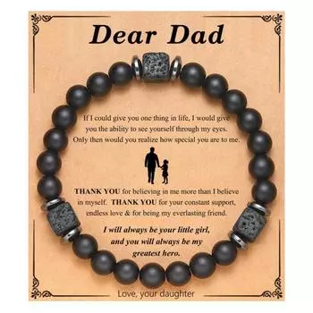 Регулируемый браслет, матовый браслет из натурального камня, эластичный браслет из бусин ручной работы, подарок на день отца для мужчин C