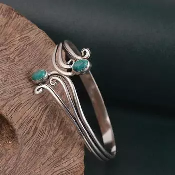 Регулируемый браслет с бирюзовой феей и вихревыми украшениями из драгоценных камней Free Size синий