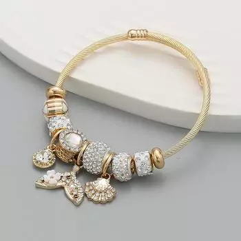 Регулируемый браслет с подвеской «Рыбий хвост» — европейский и американский стиль панцзя 2023 года для женщин белый