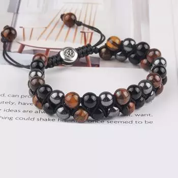 Регулируемый браслет Yousheng из искусственного агата, гладкий и полированный, плетеный, двухслойный, с кисточкой, наручные украшения в стиле ретро