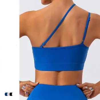 Регулируемый бюстгальтер для йоги высокой интенсивности, амортизирующий жилет для фитнеса, быстросохнущий спортивный бюстгальтер телесного цвета. S чёрный