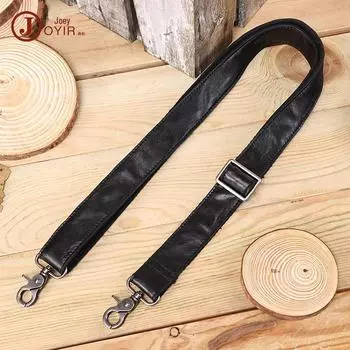 Регулируемый черный кожаный ремень для сумки через плечо 3008 Grafted leather hand scratched чёрный