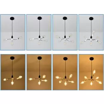 Регулируемый цоколь E27, разветвитель для светодиодных лампочек, адаптер с удлинительным шлангом 3, 4, 5, 6-канальный 3