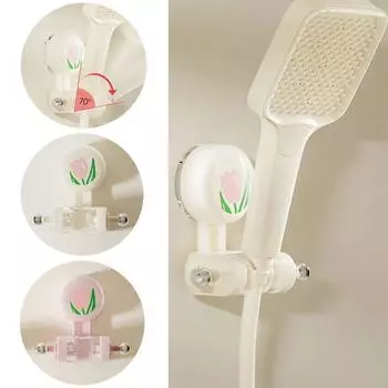 Регулируемый держатель для душа на присоске Подвижная насадка для душа Фиксированный кронштейн Универсальный кронштейн для душа розовый