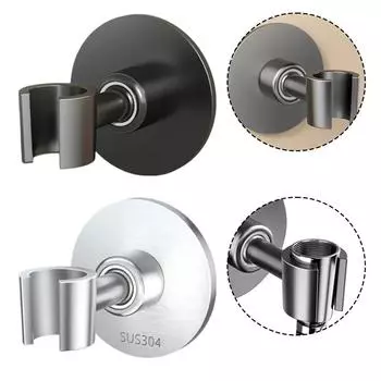 Регулируемый держатель для душевой лейки, кронштейн для душа из нержавеющей стали, фиксированный держатель для душевой лейки без перфорации, фиксированный кронштейн для основания серебряный