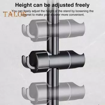 Регулируемый держатель для душевой лейки, вращающийся на 360 градусов, простая установка, крепление для душевой лейки в ванной комнате 20.5-23.5mm серый