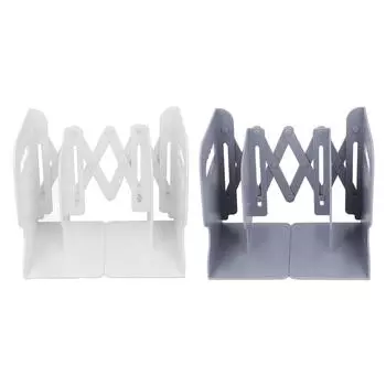 Регулируемый держатель для книг из полипропилена, выдвижной, противоскользящий, органайзер для полок, дома, школы, офиса White