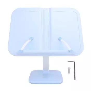 Регулируемый держатель для книг с зажимами для страниц, многоугольная регулировка, алюминиевая подставка для чтения для детей синий