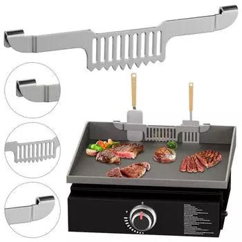 Регулируемый держатель для лопатки для гриля из нержавеющей стали, жироуловитель, сетка для гриля для кемпинга серебряный