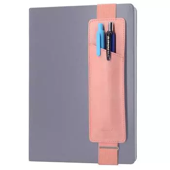 Регулируемый держатель для ручки на резинке, однотонный чехол для ручки из искусственной кожи, студенческий блокнот, страница книги, зажим для ручки one size розовый