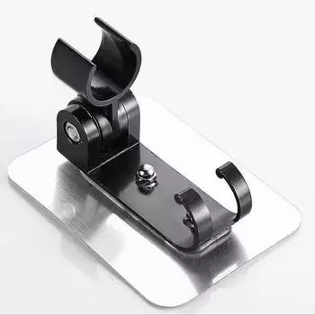 Регулируемый держатель для ручного душа, алюминиевый настенный держатель для душа без перфорации, кронштейн для сиденья в ванной комнате для ручных душей типа G1/2 CHINA чёрный