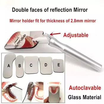Регулируемый держатель для зеркала для стоматологической фотографии, двусторонние зеркала из родиевого стекла, стоматология, одонтология, ортодонтические инструменты для ухода за полостью рта 1 pc mirror A