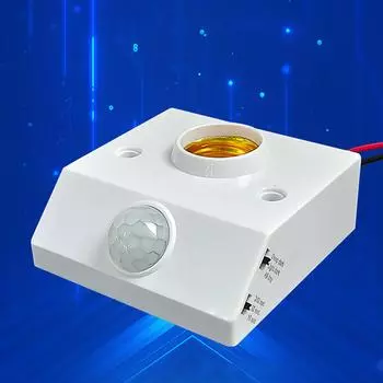 Регулируемый держатель лампы с датчиком движения человека, интеллектуальная задержка E27 винтовой патрубок 86 тип светодиодный инфракрасный держатель лампы, поверхностный монтаж One Size белый