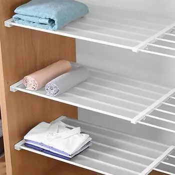 Регулируемый держатель полки для шкафа, органайзер для шкафа, полка для хранения, настенная кухонная стойка, органайзер для экономии места Width 24cmx38-55cm