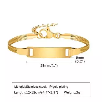 Регулируемый детский браслет из титановой стали с подвеской-сердечком, персонализированное детское украшение в подарок, геометрический браслет-манжета