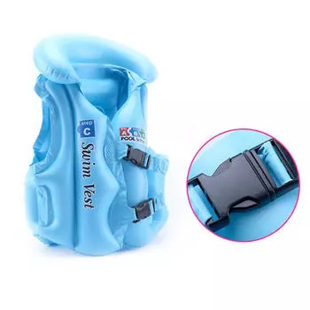 Регулируемый детский надувной спасательный жилет для бассейна, купальный костюм для детского плавания S синий