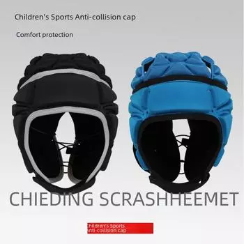 Регулируемый детский шлем для катания на коньках: Дышащий, мягкий защитный шлем для катания на роликах и вратарской игры чёрный