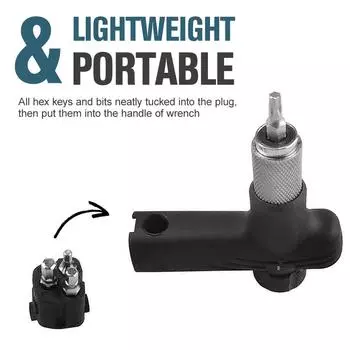Регулируемый динамометрический ключ для велосипеда 4/5/6 Нм Динамометрический ключ T Портативный набор для обслуживания велосипеда Аксессуары для велосипеда Инструменты для ремонта велосипеда чёрный