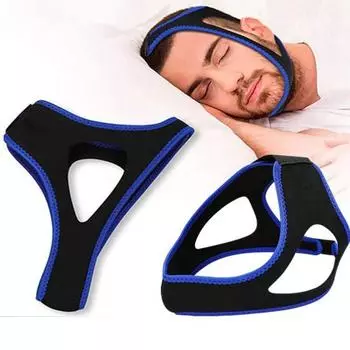 Регулируемый дышащий ремешок против храпа для мужчин и женщин, легкое в использовании, удобное решение для сна чёрный